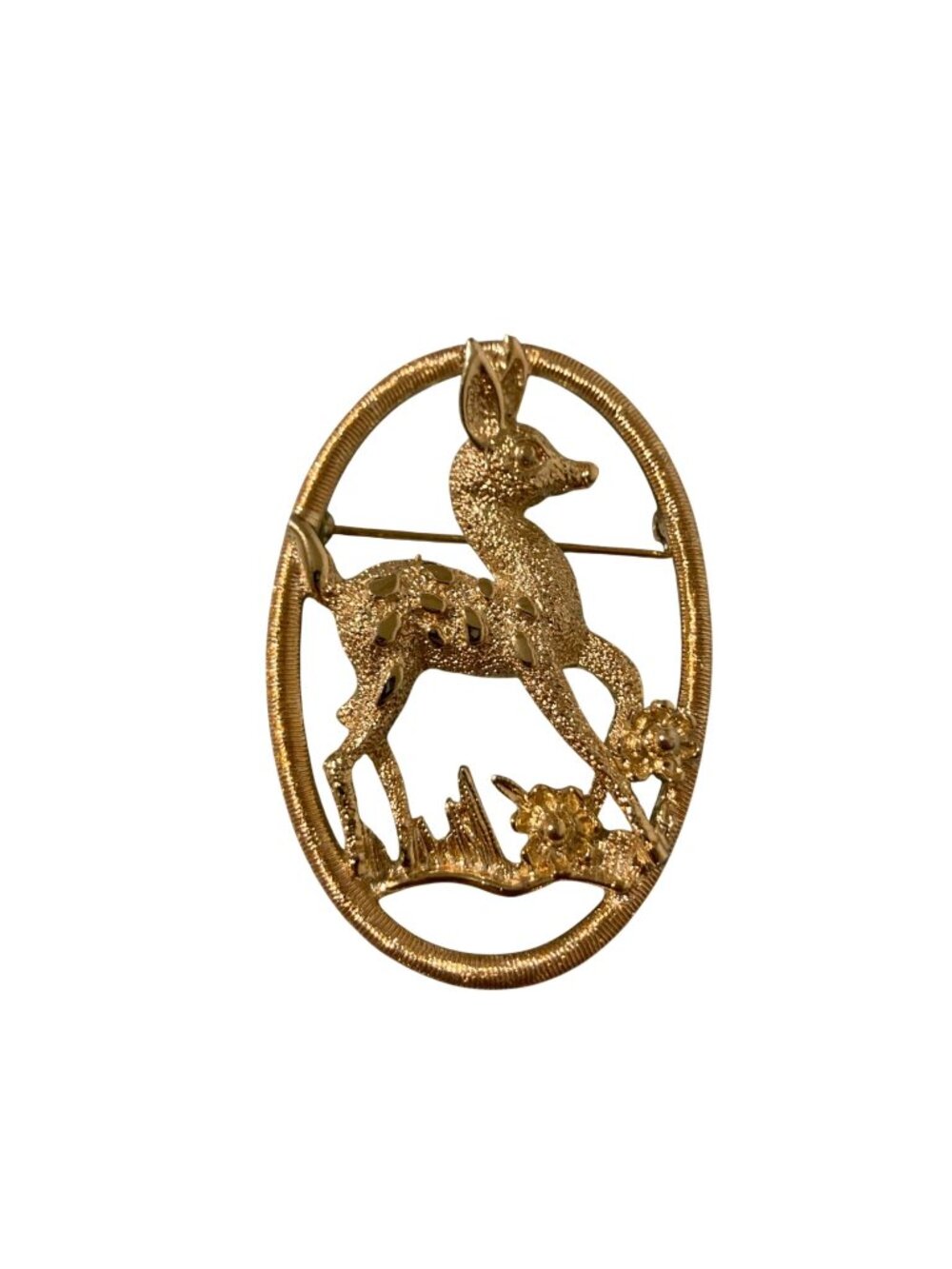 Sarah Coventry Goldtone Little Doe 1963 Bambi Baby Deer Brooch Pin